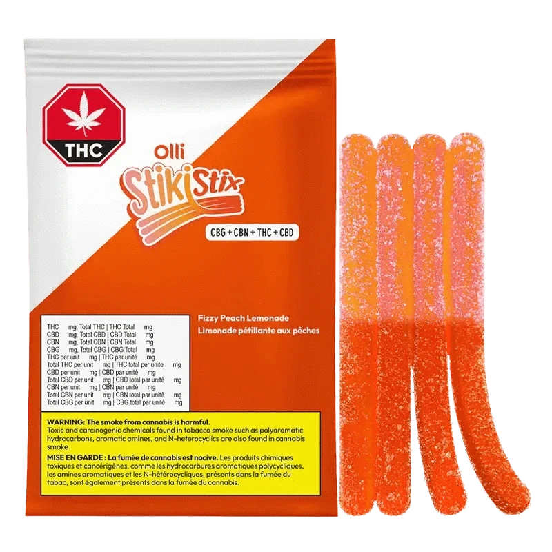 Fizzy Peach Lemonade 1:1:1:1 CBG:CBN:THC:CBD by Olli Stickstix