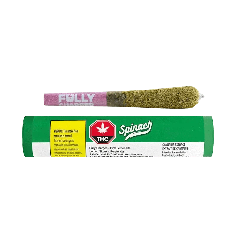 Fully Charged Pink Lemonade Liquid Diamonds and Kief Coated By Spinach