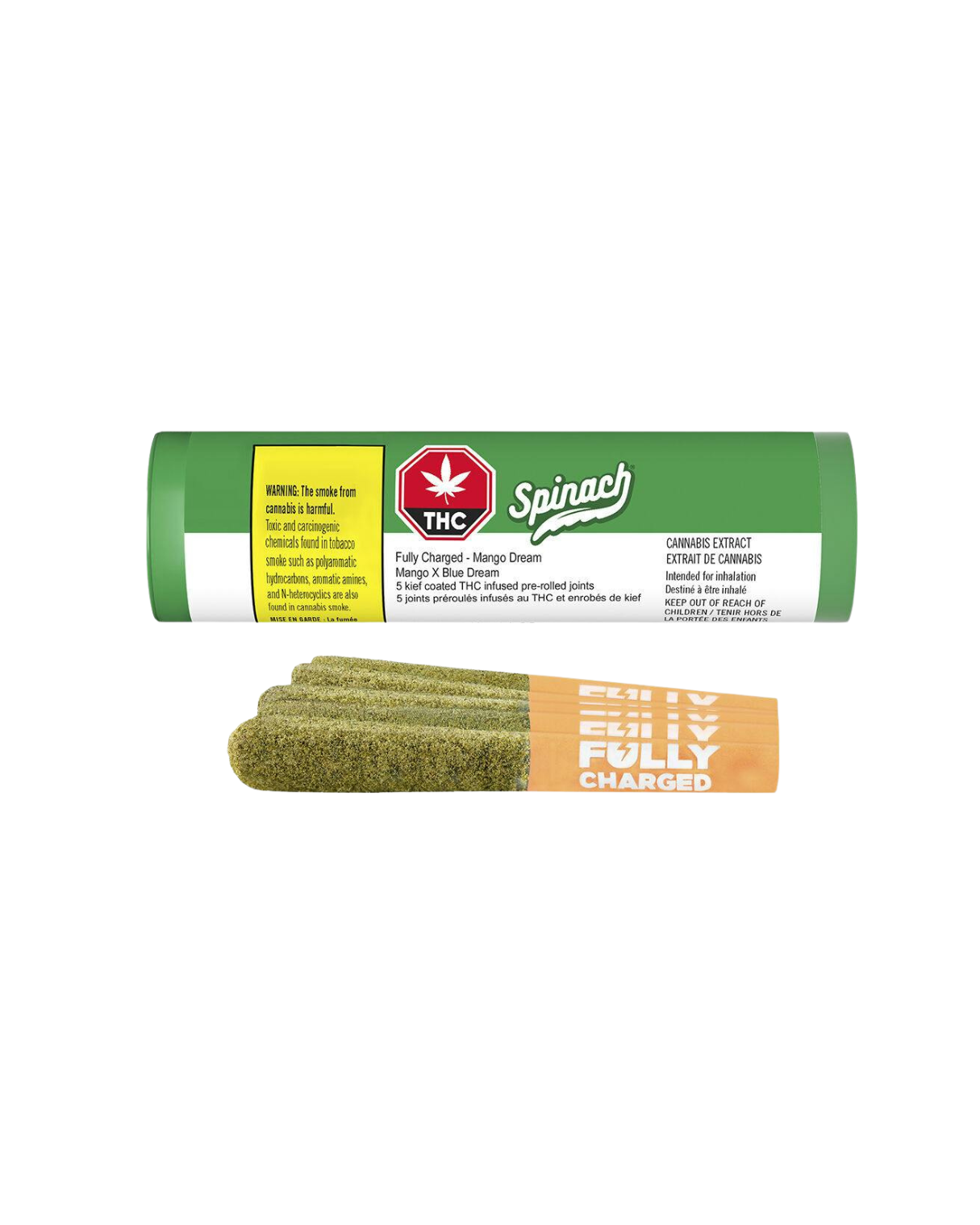 Fully Charged Mango Dream Liquid Diamonds and Kief Coated By Spinach