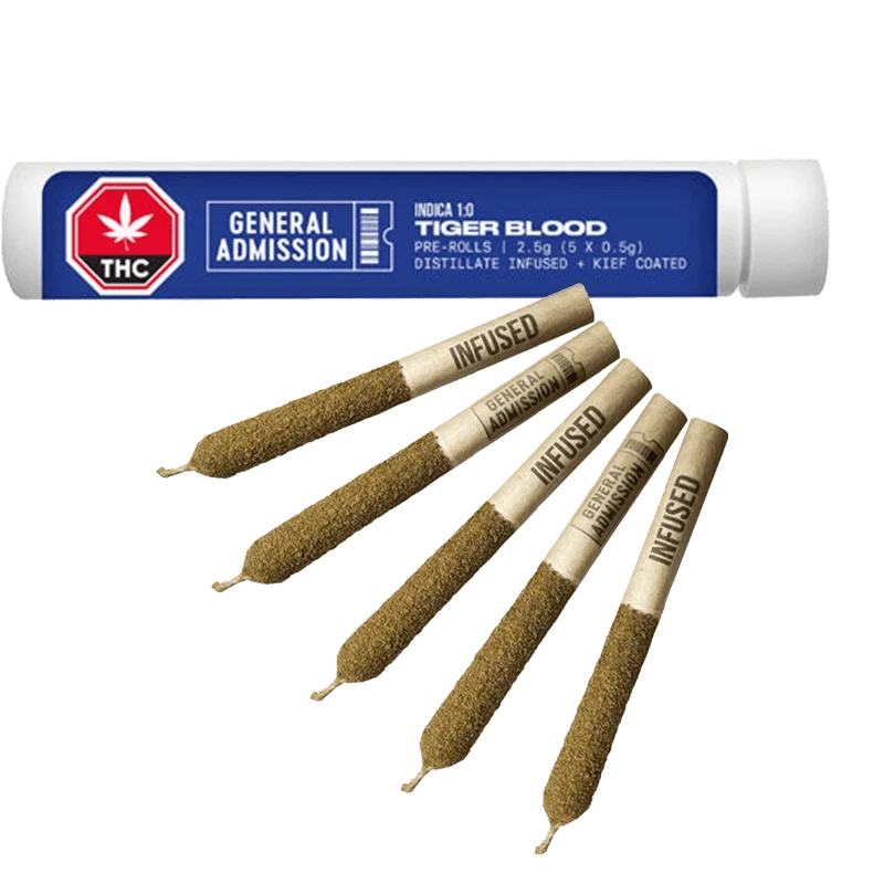 General Admission TIGER BLOOD INFUSED PRE-ROLLS 5 Pack