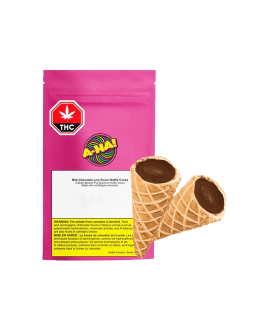 A-Ha! Milk Chocolate Live Rosin Waffle Cones