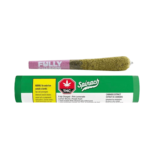 Fully Charged Pink Lemonade Liquid Diamonds and Kief Coated By Spinach