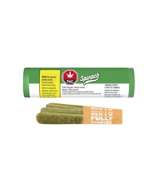 Fully Charged Mango Dream Liquid Diamonds and Kief Coated By Spinach