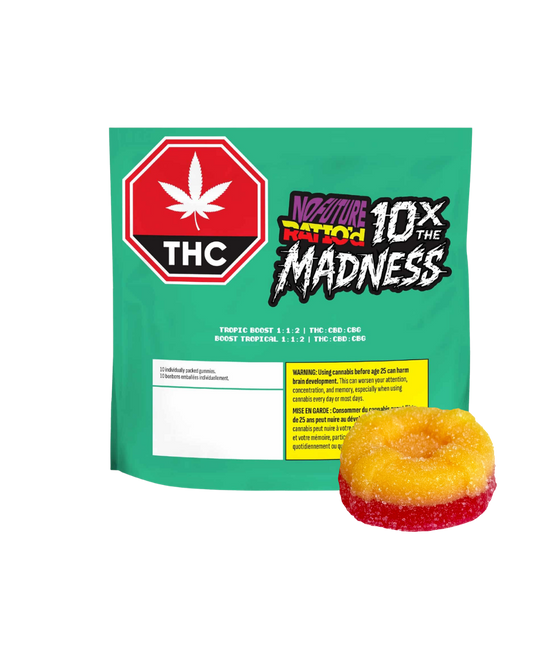 (MULTIPACK) 10x The Madness: Ratio'd Tropic Boost 1:1:2 THC:CBD:CBG by No Future