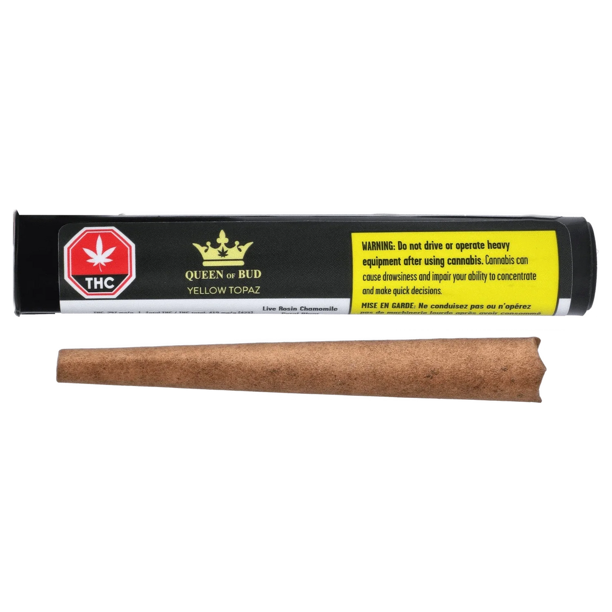 Yellow Topaz Live Rosin Chamomile Petal Blunt by Queen of Bud