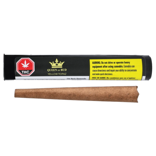 Yellow Topaz Live Rosin Chamomile Petal Blunt by Queen of Bud